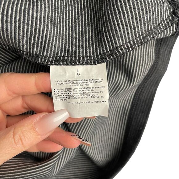 Old Navy Large Shift Dress Gray Stripe 3/4 Sleeve Career Knit Boxy - Picture 3 of 9